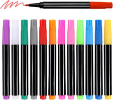 12-Color Neon Paint Markers for LED Note Board with Colors, Fluorescent Ink Desi