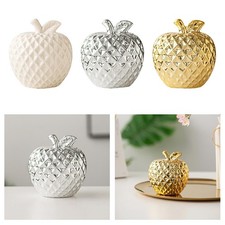 Statue de pomme en céramique, Figurine décorative pour bibliothèque,