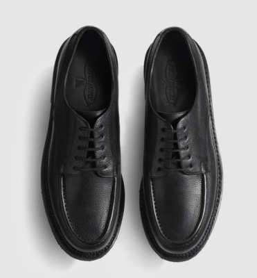 NIB $1135 J.M. Weston Eugene Grained Leather Golf Derby Shoes - 8