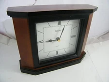 BULOVA HOLYOKE HARDWOOD CASE CHERRY FINISH CLOCK B1881 TABLE MANTEL SHELF