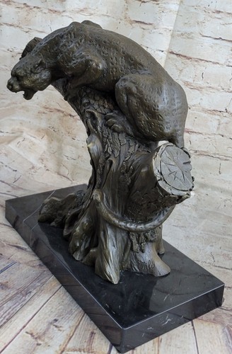 Handcrafted Modern Abstract Jaguar by Henry Moore Bronze Sculpture Statue Decor - Picture 3 of 10