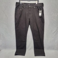True Religion Mens 36×32 Actual (39×32) Geno No Flap Relaxed Slim Black Stretch 