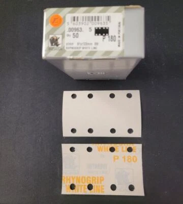 INDASA RHYNOGRIP Streifen, 81x133, P180, 8-Loch, 1 VPE = 50 Stück - Lagerabverkauf