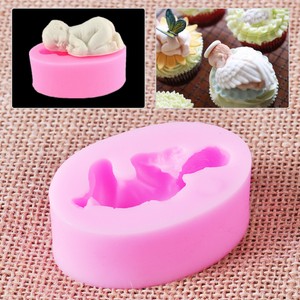 Silicone Mould 3d Sleeping Baby Shower Cake Topper Modelling Tools