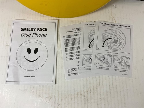 VINTAGE 1998 YELLOW SMILEY FACE DISC PUSH BUTTON TELEPHONE KASH N GOLD TELEMANIA - Picture 15 of 17