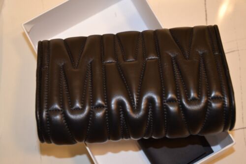 Neu mit Karton Moschino Couture Milano Logo "M" gesteppte Ledertasche schwarz - Bild 6 von 7