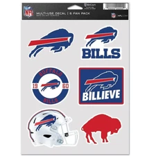 Buffalo Bills Multi-Use 6 Fan Pack NFL Decal Stickers *Free Shipping