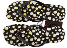 NOBO NO BOUNDARIES Black Daisy Foam Single Flip-Flop Sandals Sz 11