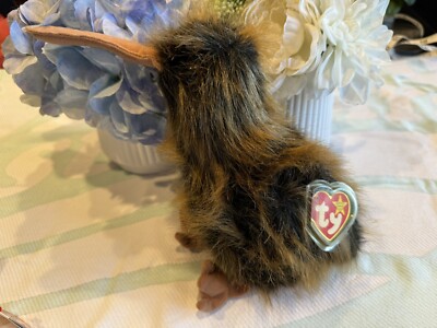 Rare 1998 TY Beanie Buddies Beak The Kiwi Bird With Tag Error Oak Brook Spacing