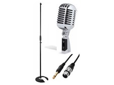 Stagg SDMP40CR Retro Vintage Microphone 50's Cardioid Dynamic Package inc Stand