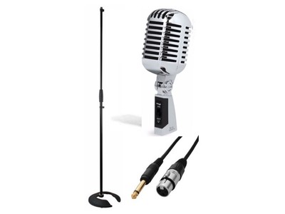 Stagg SDMP40CR Retro Vintage Mikrofon 50er Cardioid Dynamic Paket inkl. Ständer