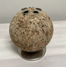 Mid Century ￼Park Sherman Cork Chrome Desk Pen Pencil  Holder Bulletin Ball