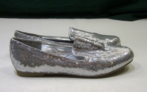 silver sequin flats