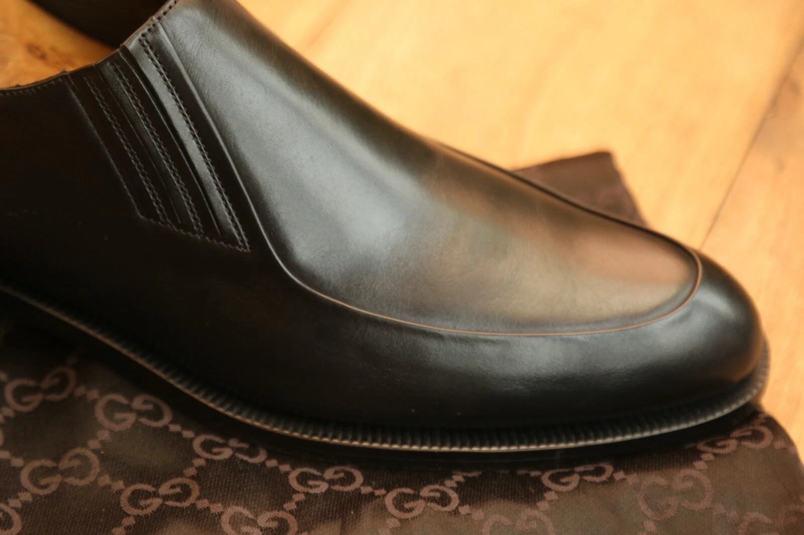 Mocassins Gucci en cuir noir chaussures homme UK 8,5 E US 9,5 EU 42,5