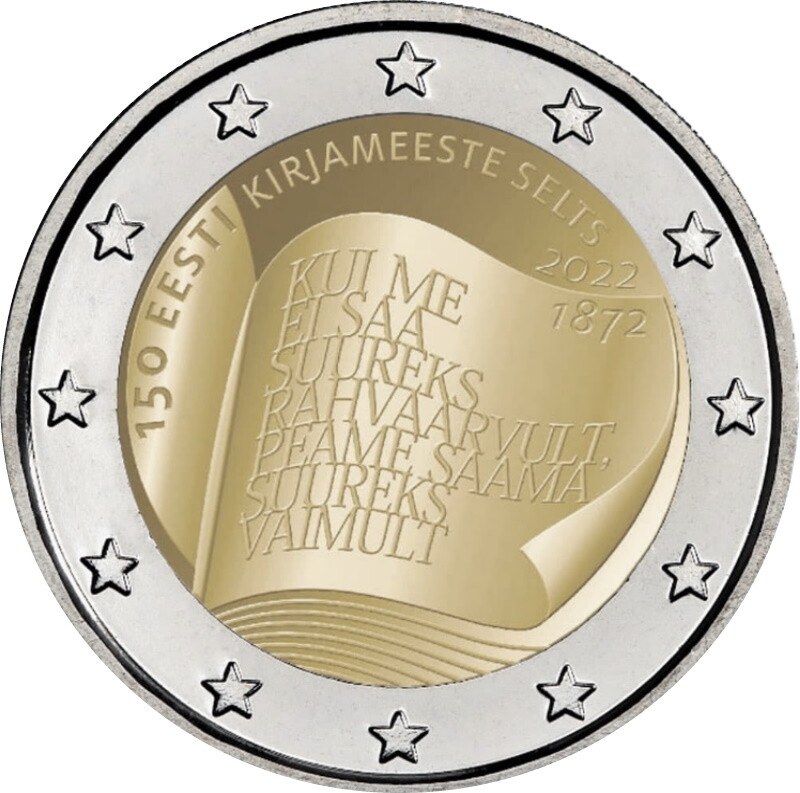 Estonie 2022 2 € EUROS Commémoratifs Littérature