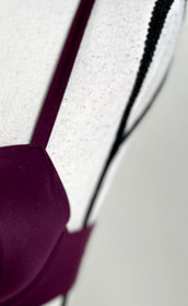 Victorias Secret Bra Womens 32B Red Push Up Gold Hardware Logo Center V Staple