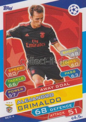TOPPS Champions League 2016/17 - BEN 4 - Alejandro Grimaldo - SL Benfica