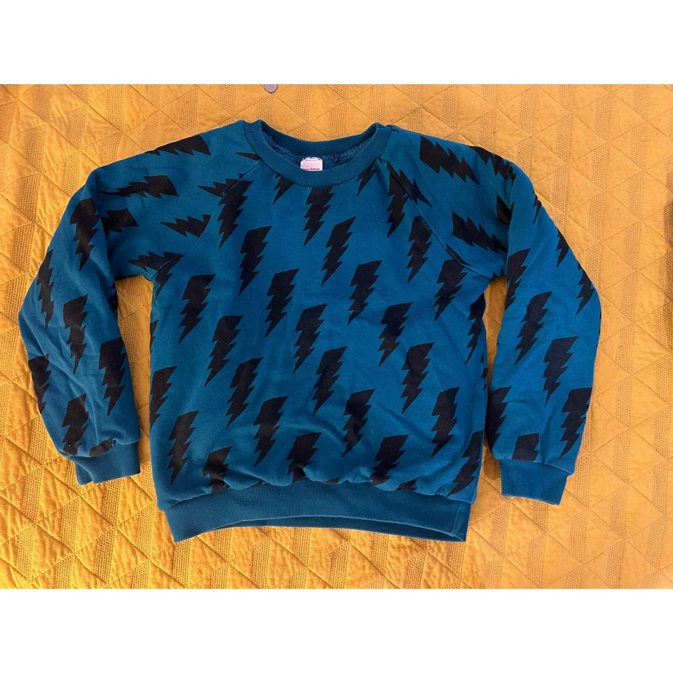 LOT 2 Girls Sweaters Gap Hanna reversible fleece teal blue lightning bolt Sz 12 - Image 3 of 4
