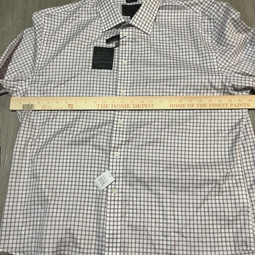 Jos A. Bank Reserve Men Shirt XXL White Plaid Tailored Long Sleeve Button NWT - Picture 10 of 11