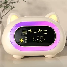 Clock for Kids,Ok to Wake Clock for Kids with Eye Protection Sleep Training Auto