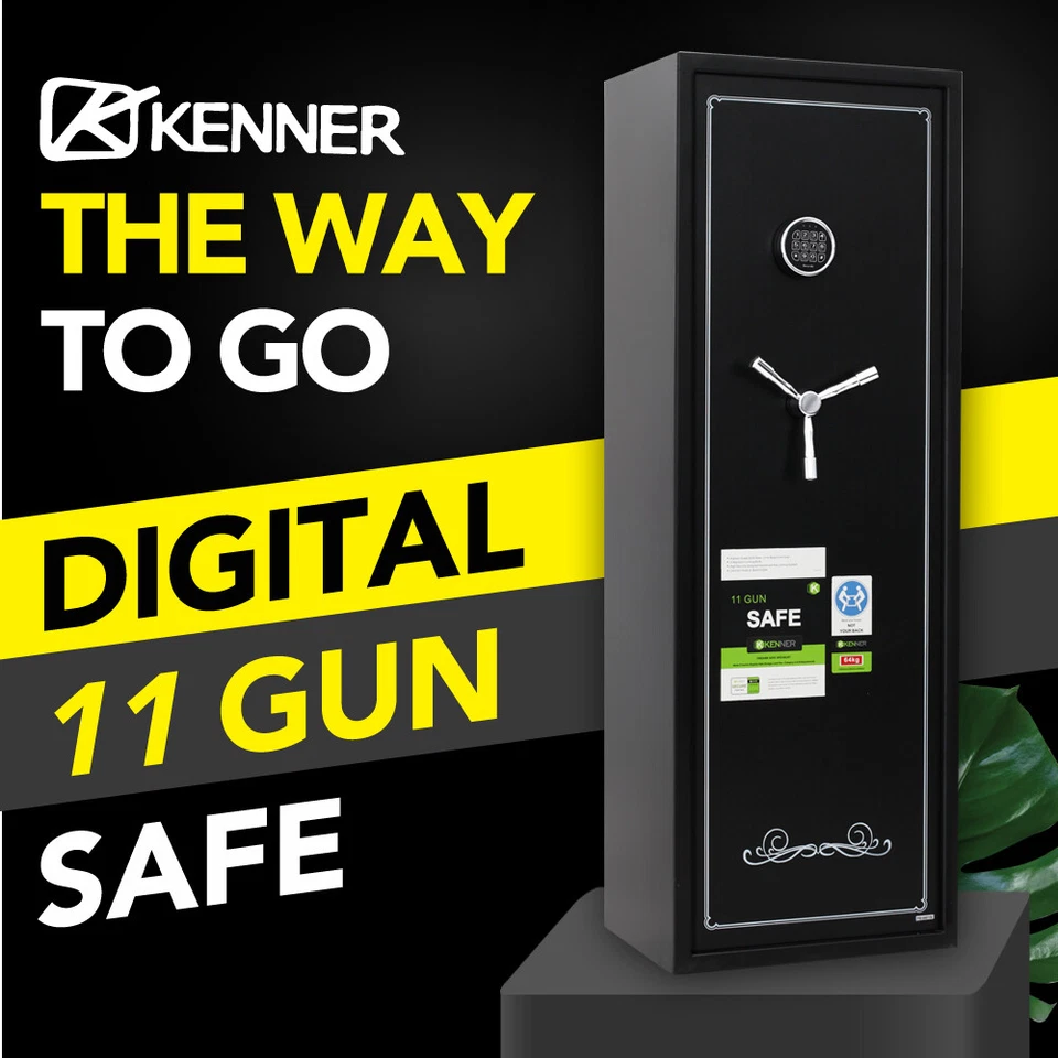 KENNER 11 GUN SAFE FIREARM RIFLE STORAGE LOCKBOX LOCK BOX STEEL CABINET