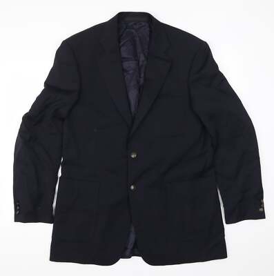 Marks and Spencer Herren Sakko Anzugjacke Blau Wollmischung Größe 40