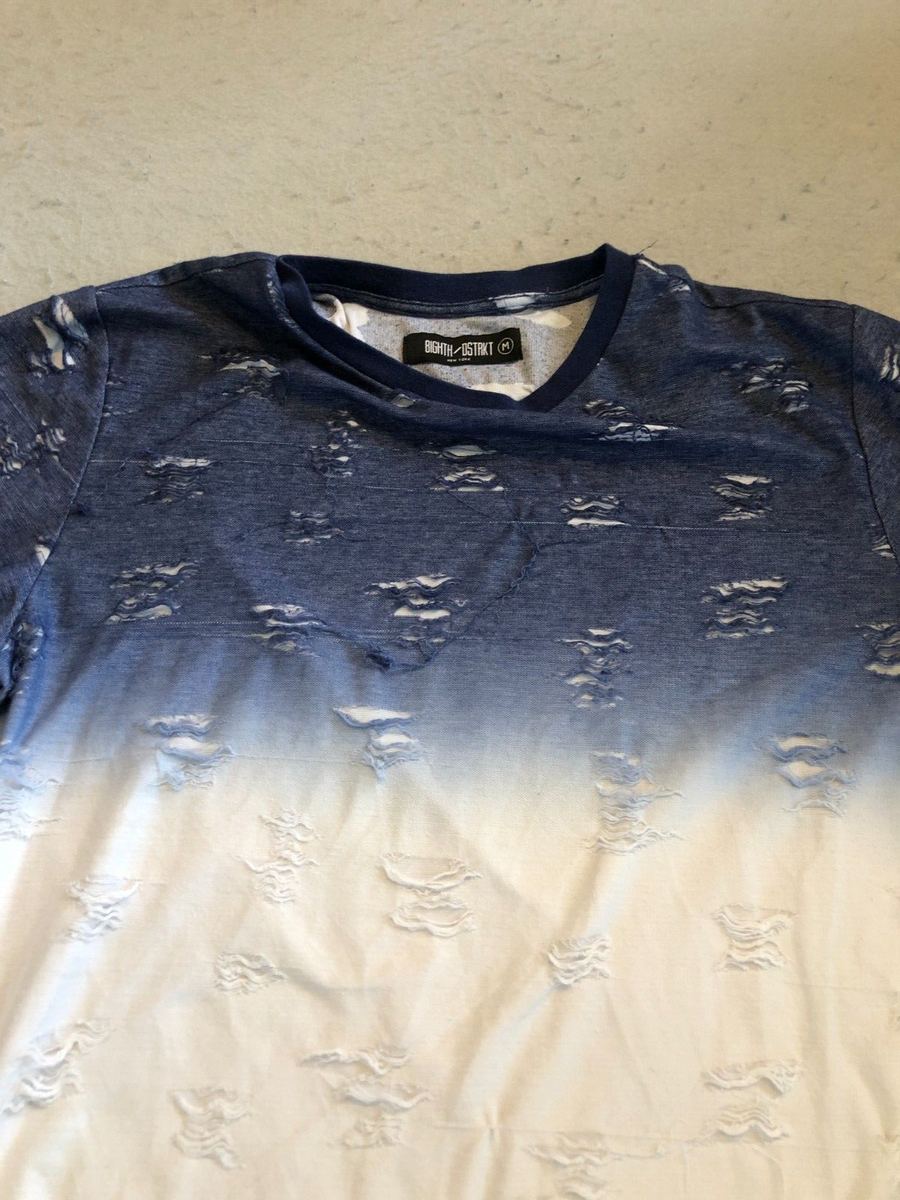 Eighth Dstrkt Shirt Men's Medium Distressed Torn Look Casual