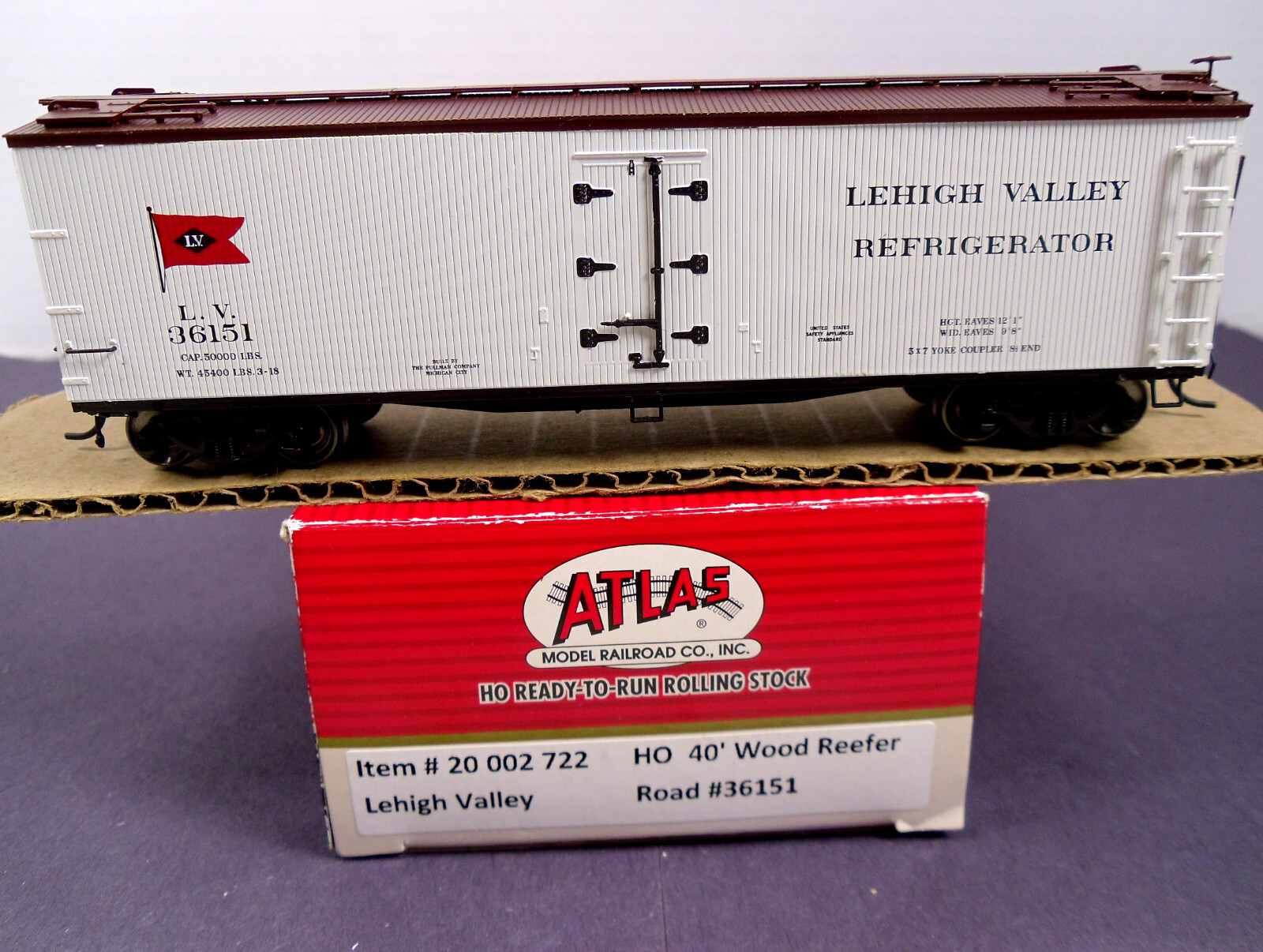 Atlas HO Scale Lehigh Valley Railroad 40' Wood Reefer Car MIB! eBay