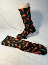 Chili Pepper FLEECE SOCKS close out sale 11”sole  unisex Socks Wmn 11, Mens 10
