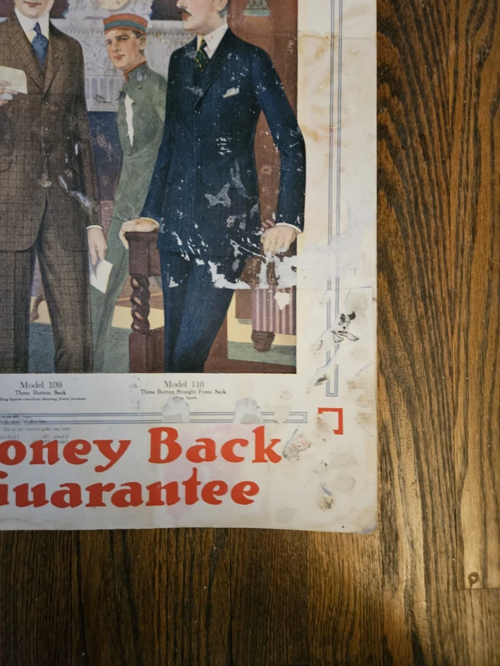 Anuncio impreso años 20 líderes de moda anuncio de cartón vintage Foto 3 de 4