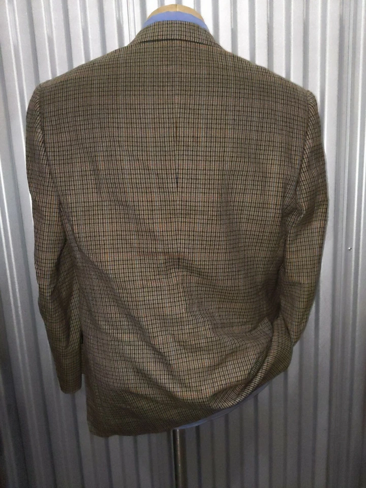 56 46 Brioni Naranja Marrón Verde Rosa Lana Tweed Cuadros Blazer Chaqueta Abrigo Deportivo Foto 3 de 4