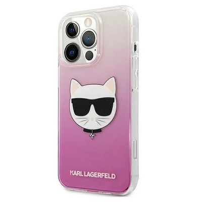 Karl Lagerfeld Hülle für iPhone 13 Pro Max Hülle Hard Case Rosa Choupette Kopf