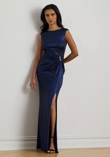 New Lauren Ralph Lauren Women's Ilianne Gown In Blue Size 14 $265