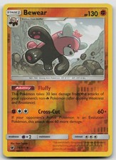 Pokemon Card Bewear REVERSE HOLO Rare SM - Crimson Invasion 56/111