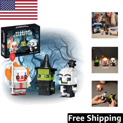 Horror Action Figure Building Set - 519 Pcs Clown & Witch for Halloween Decor