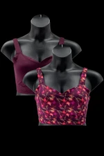 Rhonda Shear 2-pack Infinity Edge Body Bra Plum Feathers/Plum/Beige