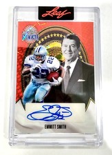 Emmitt Smith 2026 Leaf Metal President's Day Red Laser 1/1 Autograph 