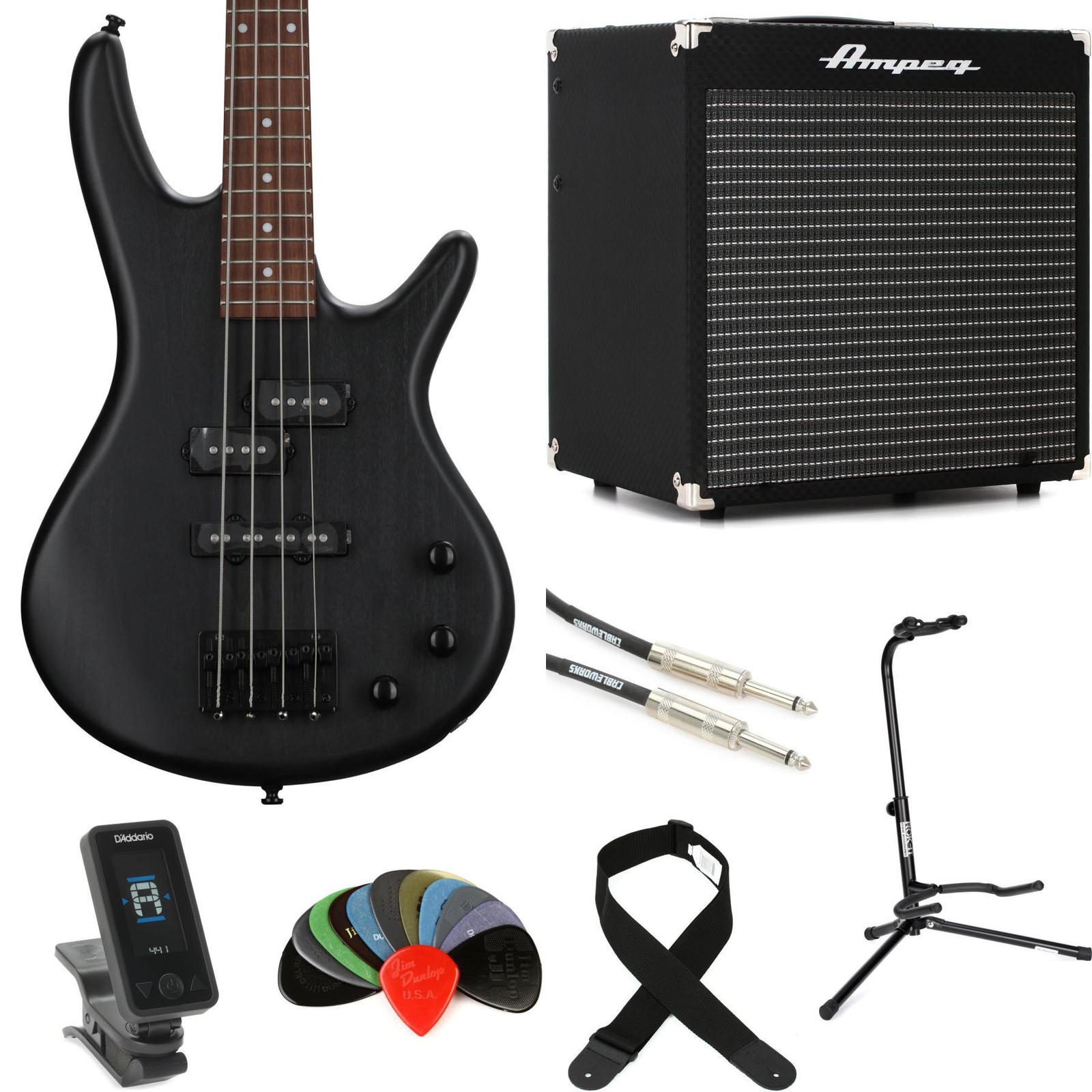 Бас-гитара Ibanez miKro GSRM20 и набор инструментов Ampeg Rocket Amp Essentials - 75590₽