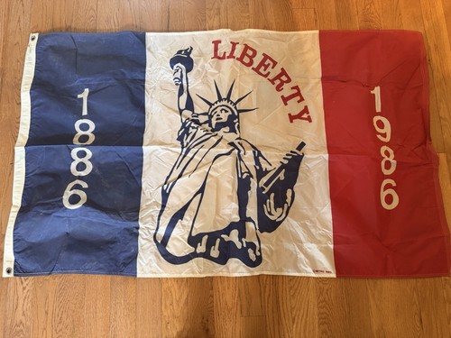 Vintage 1986 Statue of Liberty Flag 3x5 Liberty Centennial USA Patriotic Banner