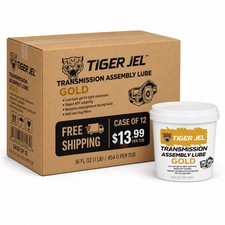 Transmission Assembly Lube Case Of 12 Tiger Jel Gold 16oz Tub Free Shipping