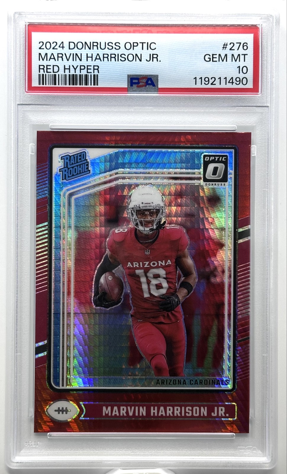 2024 Panini Optic Rated Rookie - Marvin Harrison Jr. Red Hyper Prizm (RC) #276