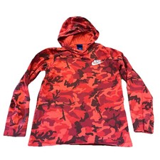 Nike Youth Sweater Kids Large Athletic Active Wear Sweater Camouflage Red Sport