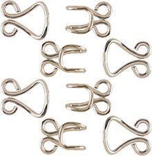 Nickel Hook  Eyes 1/2" Sewing Hooks and Eyes 0.5 Inches 4 Sets in a Pack