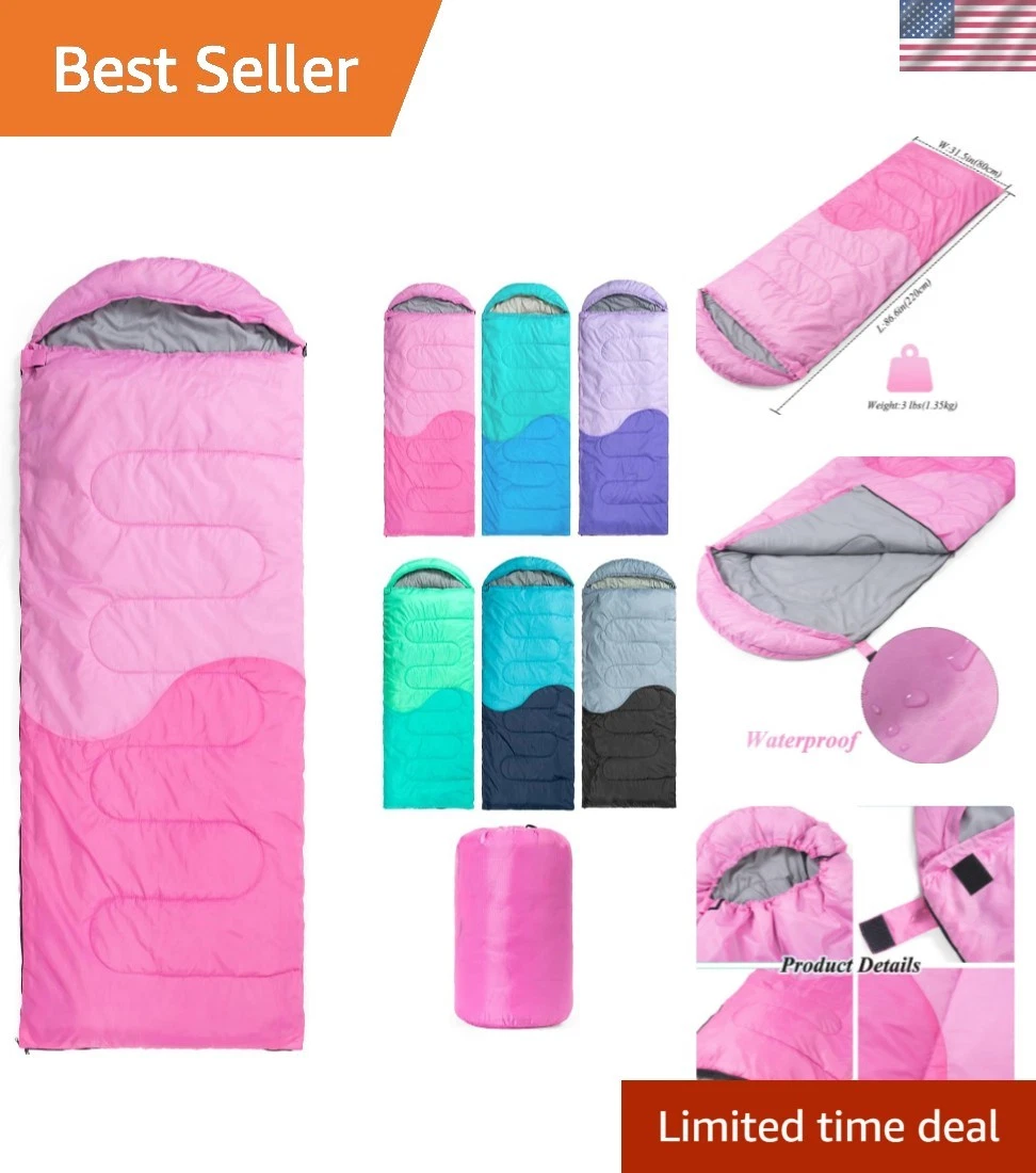 Sleeping Bag - 3 Seasons for Adults Kids Boys Girls Camping Hiking - Warm Col...