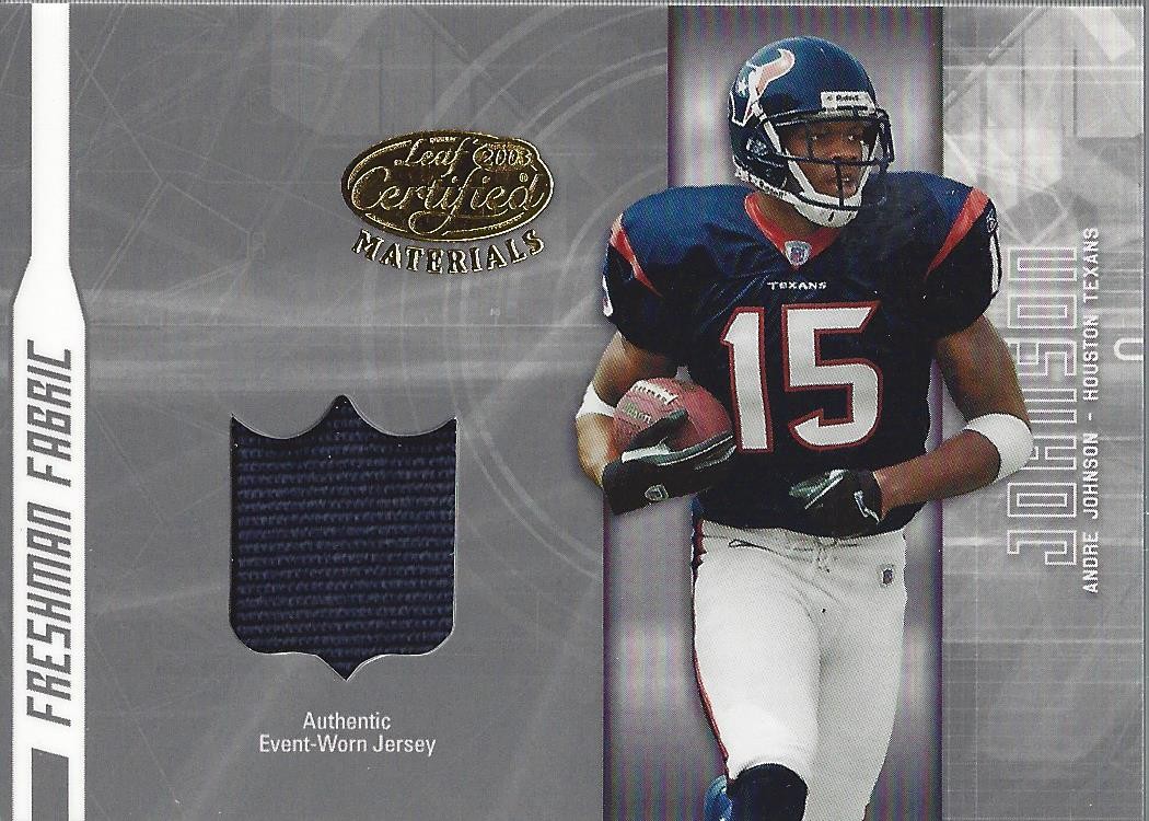 2003 Leaf Certified Materials #165 Andre Johnson Jersey RC /1250 (solid) - FB