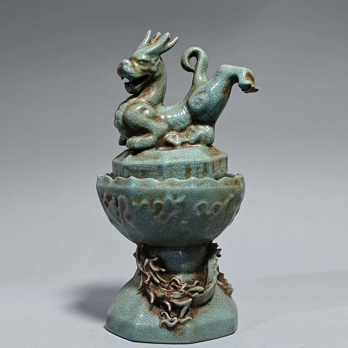 蓝色陶瓷中国古董香炉| eBay