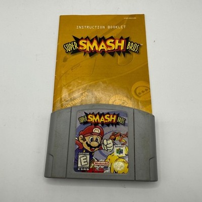 Super Smash Bros Nintendo 64 N64 Game Cartridge and Instruction Manual Tested