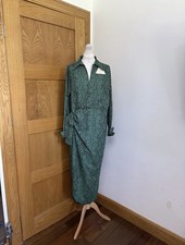 Dancing Leopard Leopard Wrap Long Sleeve Dress Colour Green/Black Size 14