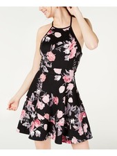 SPEECHLESS Womens Mini Dress Black Cris Cross-back Juniors 5