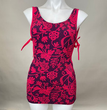 Authentic Vintage 1950s Designer Catalina hot Pink blue One-Piece Bathing Suit